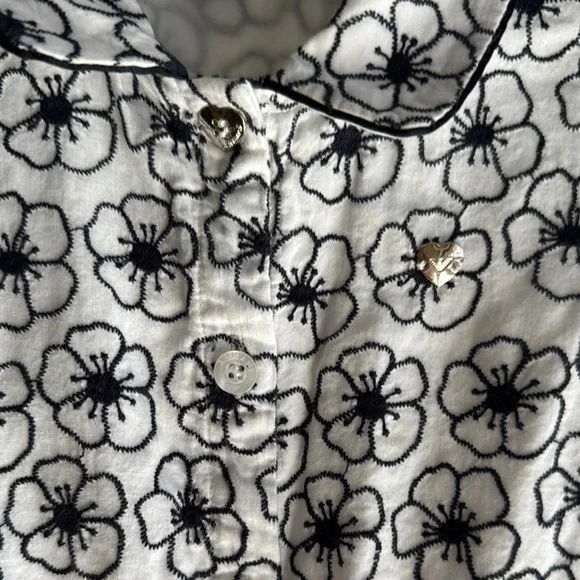 Armani Junior Floral Black and White Girls Dress